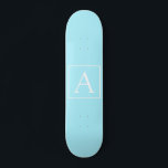 Skateboard Monogramme bleu ciel simple<br><div class="desc">Merci pour votre achat!</div>