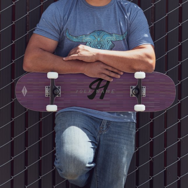 Skateboard Monogramme de dégradé d'améthyste HAMbyWG (Extérieur 3)