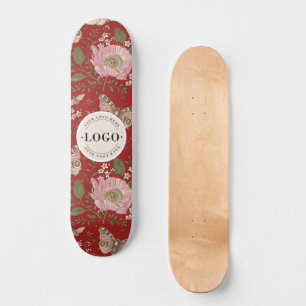 Skateboard Monogramme floral botanique de fleurs sauvages à l