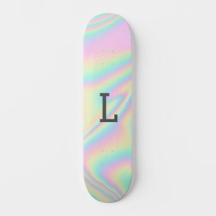 Skateboard Monogramme Moderne Arc-en-ciel Féminin Élégant
