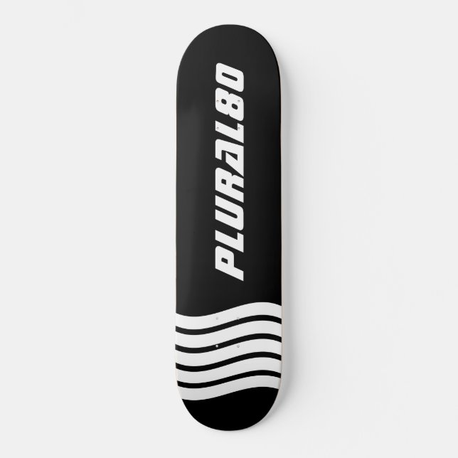 Skateboard Monogramme moderne noir et blanc (Recto)