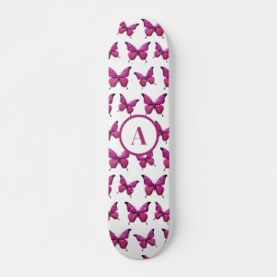 Skateboard Monogramme Motif rose rose pâle moderne