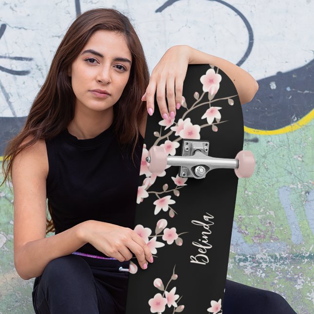 Skateboard Monogramme noir BLUSH rose cerisier (Créateur téléchargé)
