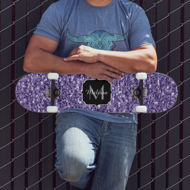 Skateboard Monogramme paillettes violet ultra-violet (Extérieur 3)