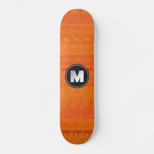 Skateboard Monogramme Retro Animaux colorés Motif #9