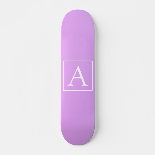 Skateboard Monogramme simple | Ombre subtil rose/violet (Devant)