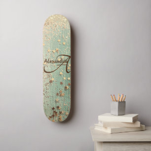 Skateboard Monogramme Stardust sur Sea Green Skate