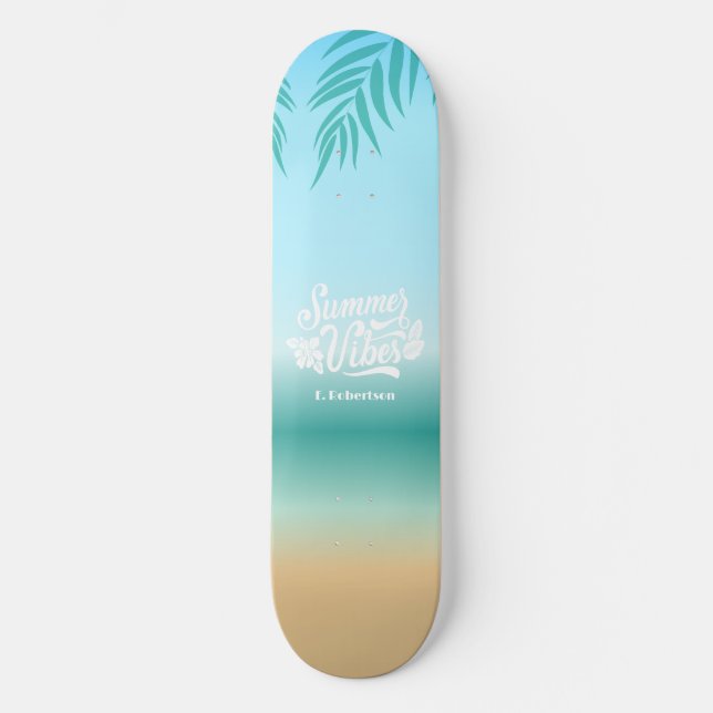 Skateboard Monogramme Tropical Ombre Beach Summer Vibes (Recto)
