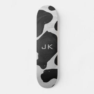 Skateboard Monogramme vache noir et blanc