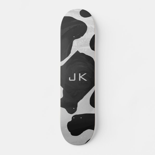 Skateboard Monogramme vache noir et blanc (Recto)