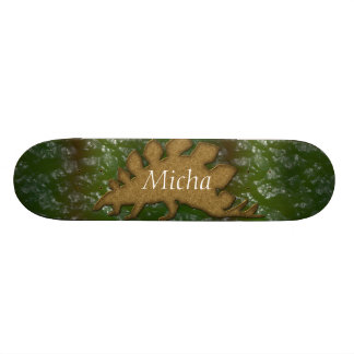 Skateboard Monogramme vert et Brown de peau de dinosaure