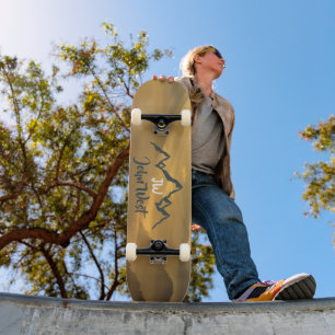 Skateboard Monographie de montagnes personnalisables Gold sun