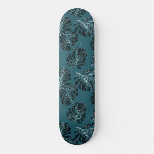 Skateboard Monstera Leo Impression Animale Glam 1 (Recto)