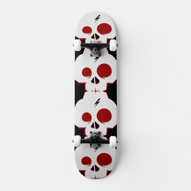 Skateboard Monstre de dessin animé de crâne drôle (Recto)