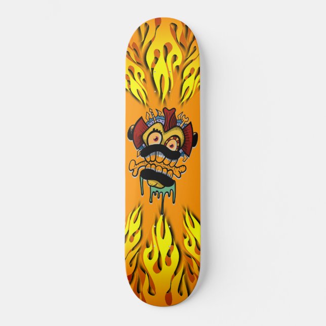Skateboard Monstre et flammes (Recto)