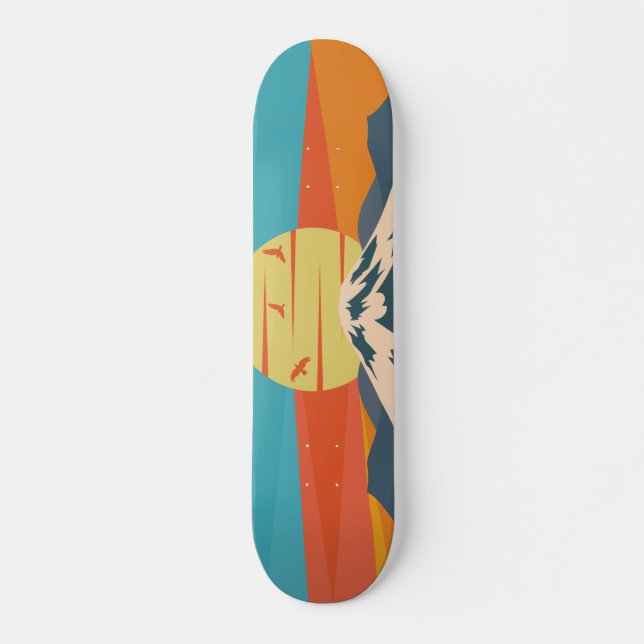 Skateboard Mont Fuji Retro Style Mountain Sunset au Japon (Devant)