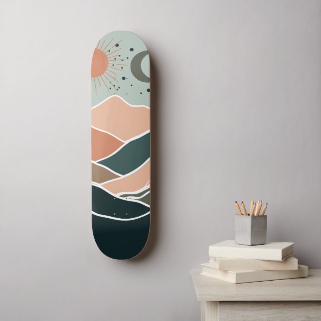 Skateboard Monts Sun & Moon (Art mural)