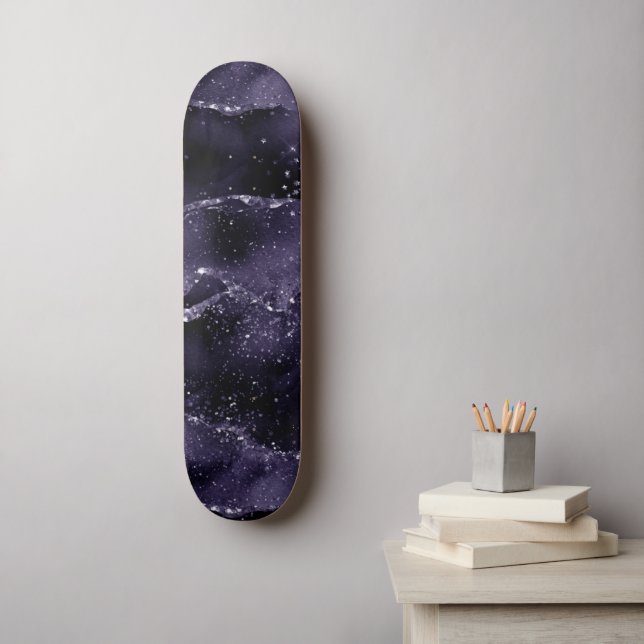 Skateboard Moody Agate | Midnight Indigo Deep Purple Glam (Art mural)