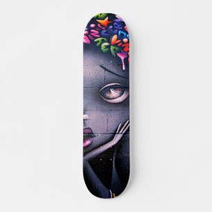 Skateboard Moody Cartoon Girl Street Art