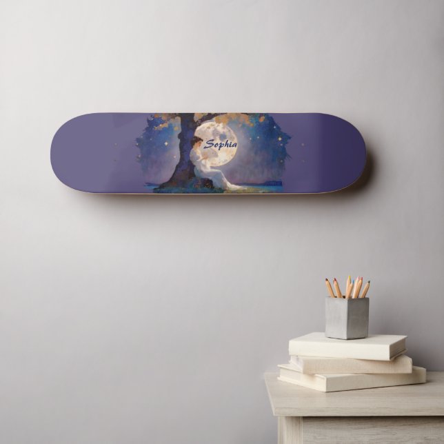 Skateboard Moonlit Dreamer - Serene Night Sky (Art mural (Horz))