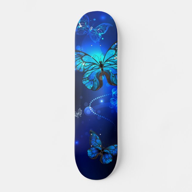Skateboard Morpho Butterfly in the Dark Background (Recto)