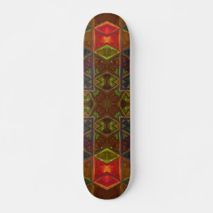 Skateboard Mosaic Kaleidoscope Carré Bleu Rouge et Vert