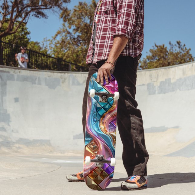 Skateboard Mosaïque 3D Abstraite de Luxe  (Extérieur 2)