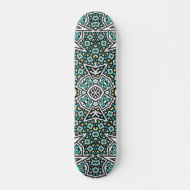 Skateboard Mosaïque croisée inversée (Devant)