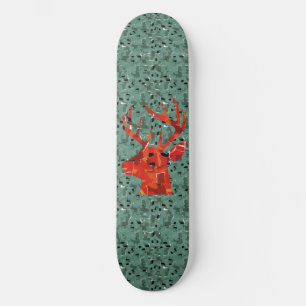 Skateboard Mosaïque de silhouette de tête de cerf