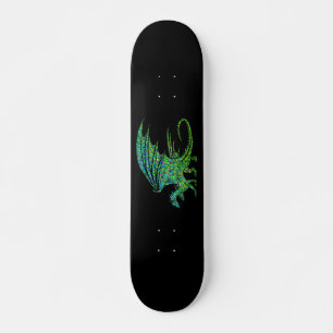 Skateboard Mosaïque Extraordinaire de dragon vert
