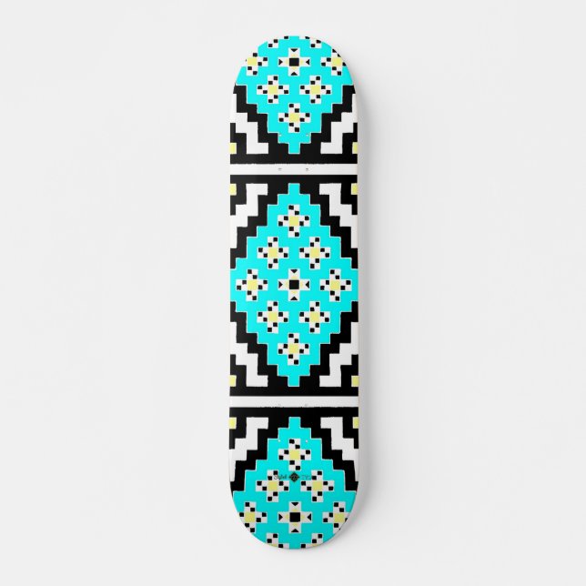 Skateboard Mosaïque miroir inversée (petite) (Devant)