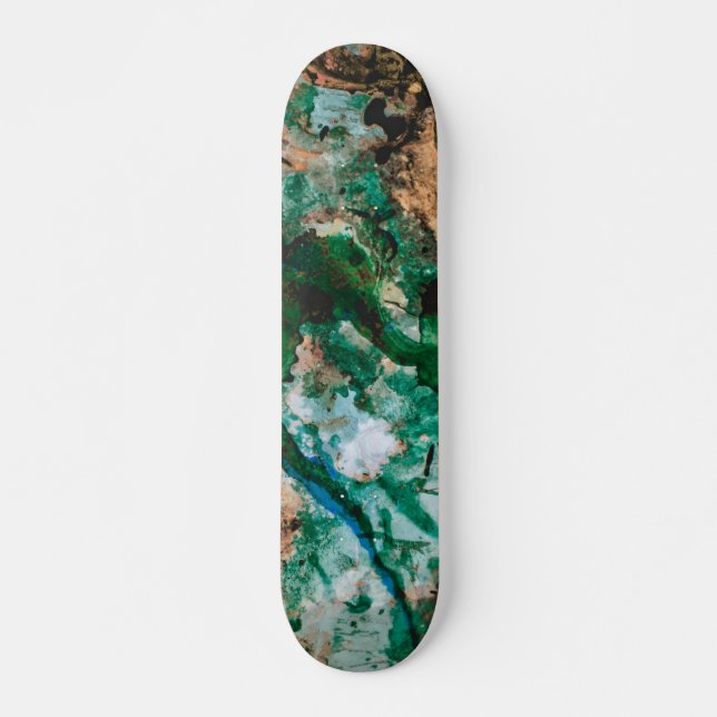 Skateboard Moss Agate Green Crystal Geode Abstract (Devant)
