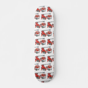 Skateboard Moteur à incendie rouge, illustration de camion 
