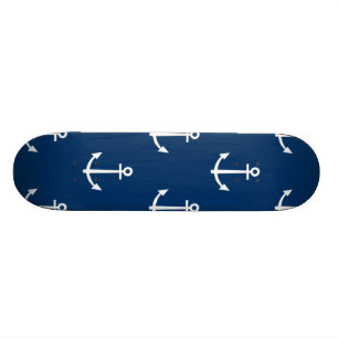 Skateboard Motif 1 d'Ancres de bleu marine