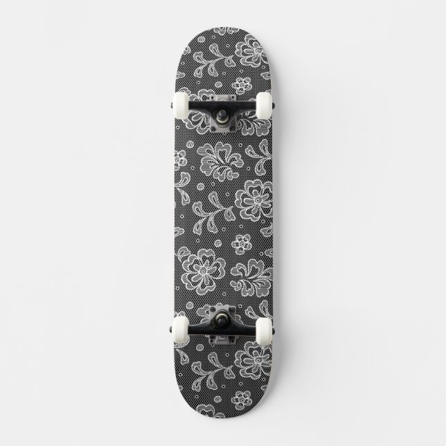 Skateboard Motif 1 de tissu de dentelle (Recto)