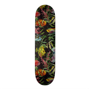 Skateboard Motif 1 de vie marine d'aquarelle