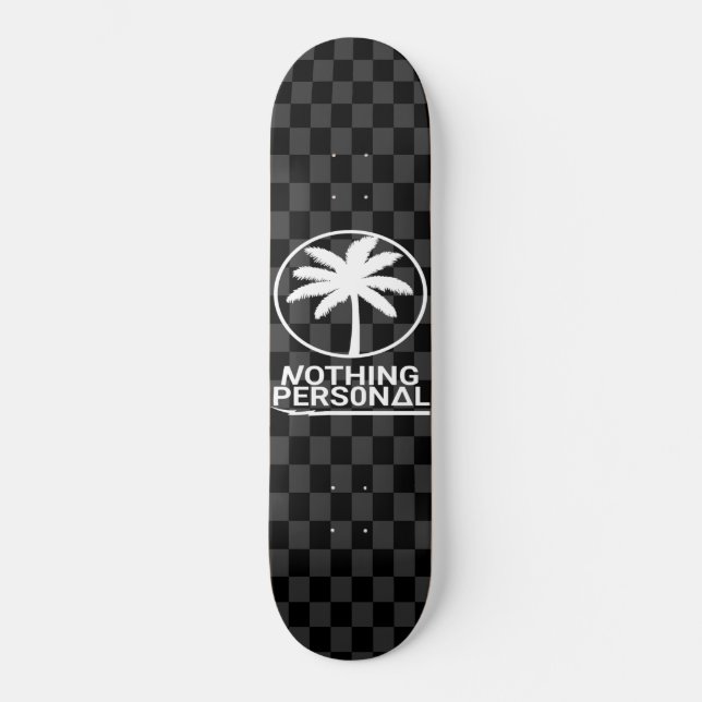 Skateboard Motif à damier noir et gris (Recto)