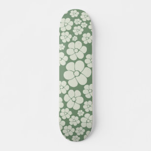 Skateboard Motif à fleurs - Vert