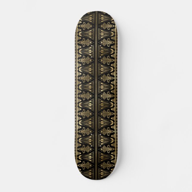 Skateboard Motif à huile noir et or Art déco (Recto)