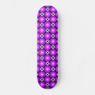Skateboard Motif à points roses magenta sur fond blanc et rés