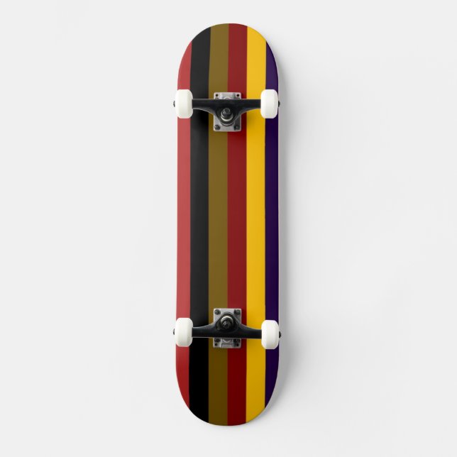Skateboard Motif à rayures de couleur rétro (Recto)