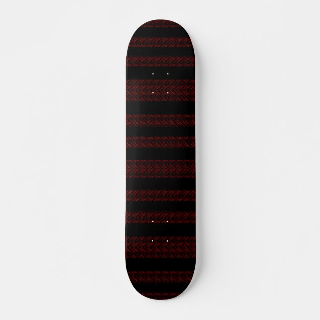 Skateboard Motif à rayures rouge et noir moderne (Devant)