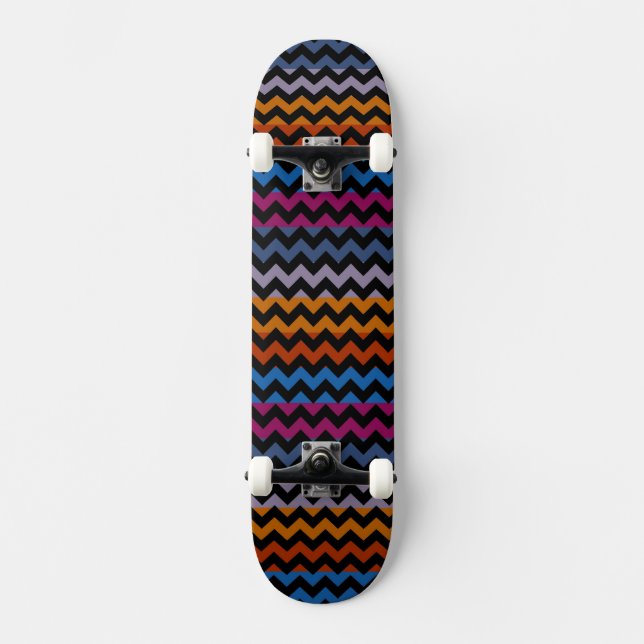 Skateboard Motif à rayures zigzag à chevron aztèque 8 (Recto)