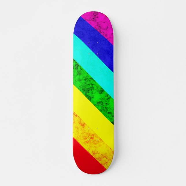 Skateboard Motif abstrait arc-en-ciel (Devant)