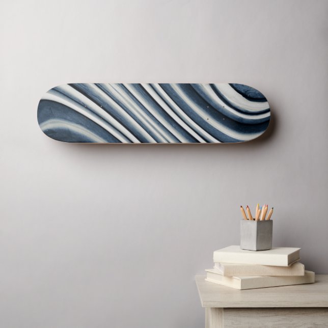 Skateboard Motif Abstrait bleu tonique Terre (Art mural (Horz))