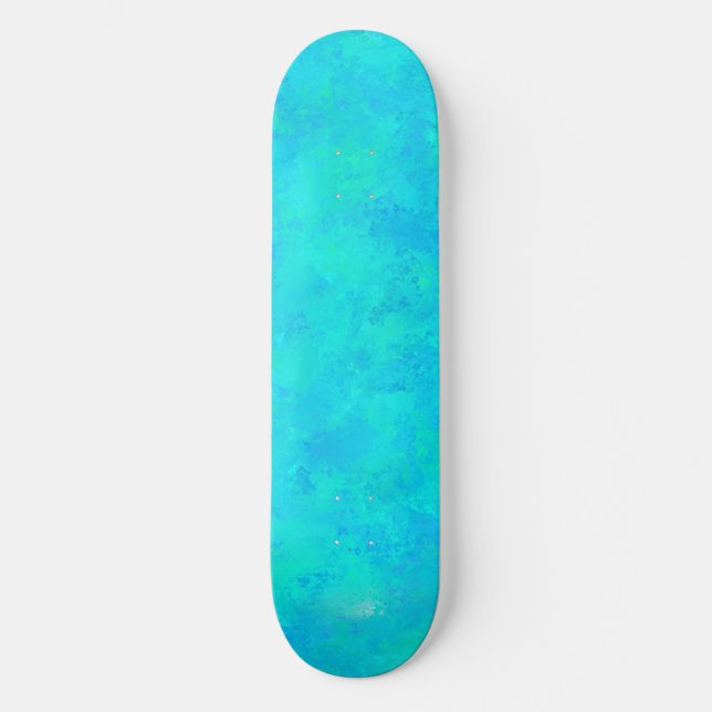 Skateboard Motif Abstrait bleu turquoise (Recto)