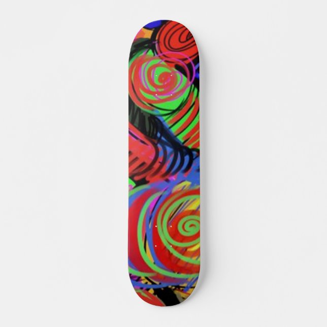 Skateboard Motif Abstrait circulaire (Devant)