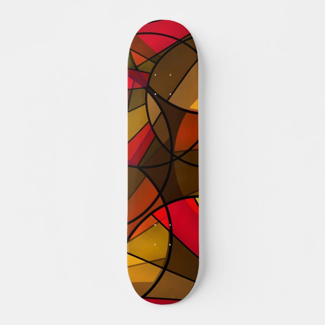 Skateboard Motif abstrait coloré (Devant)