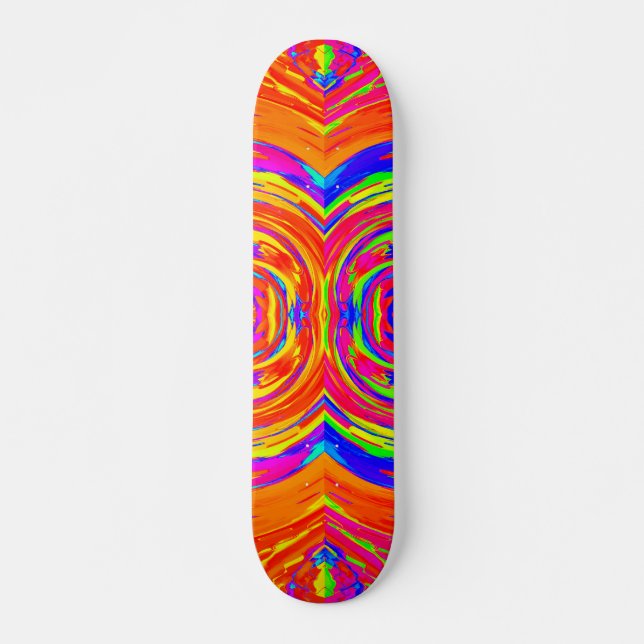 Skateboard Motif Abstrait Coloré (Devant)