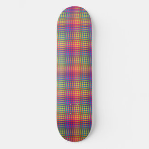 Skateboard Motif abstrait coloré à carreaux